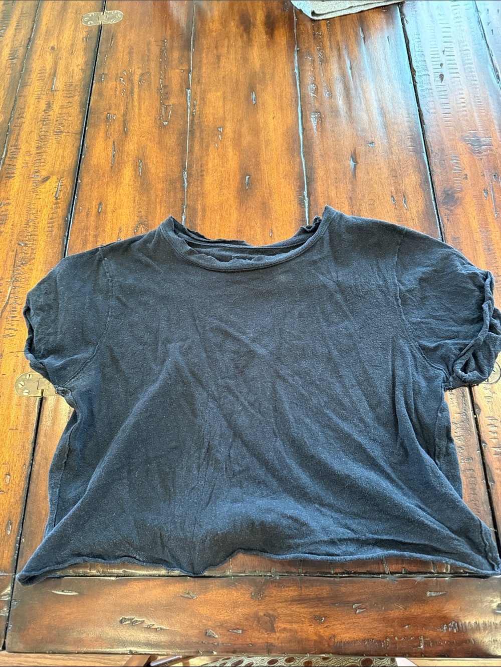 Free People Black Cropped Tee